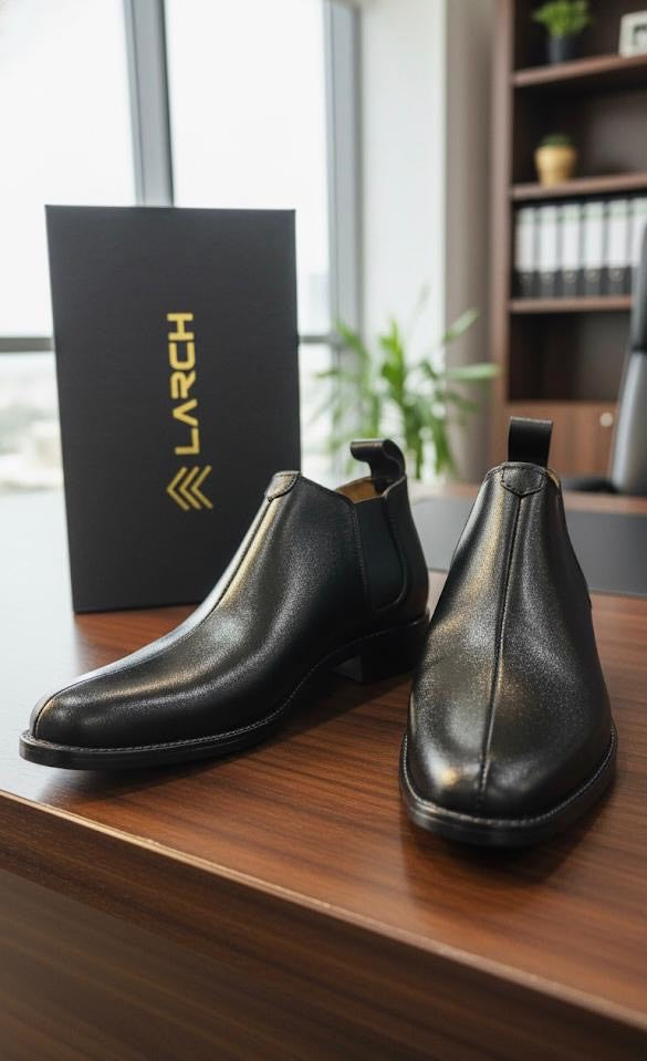 LARCH Classic Black Chelsea Boots – Timeless Elegance, Affordable Luxury